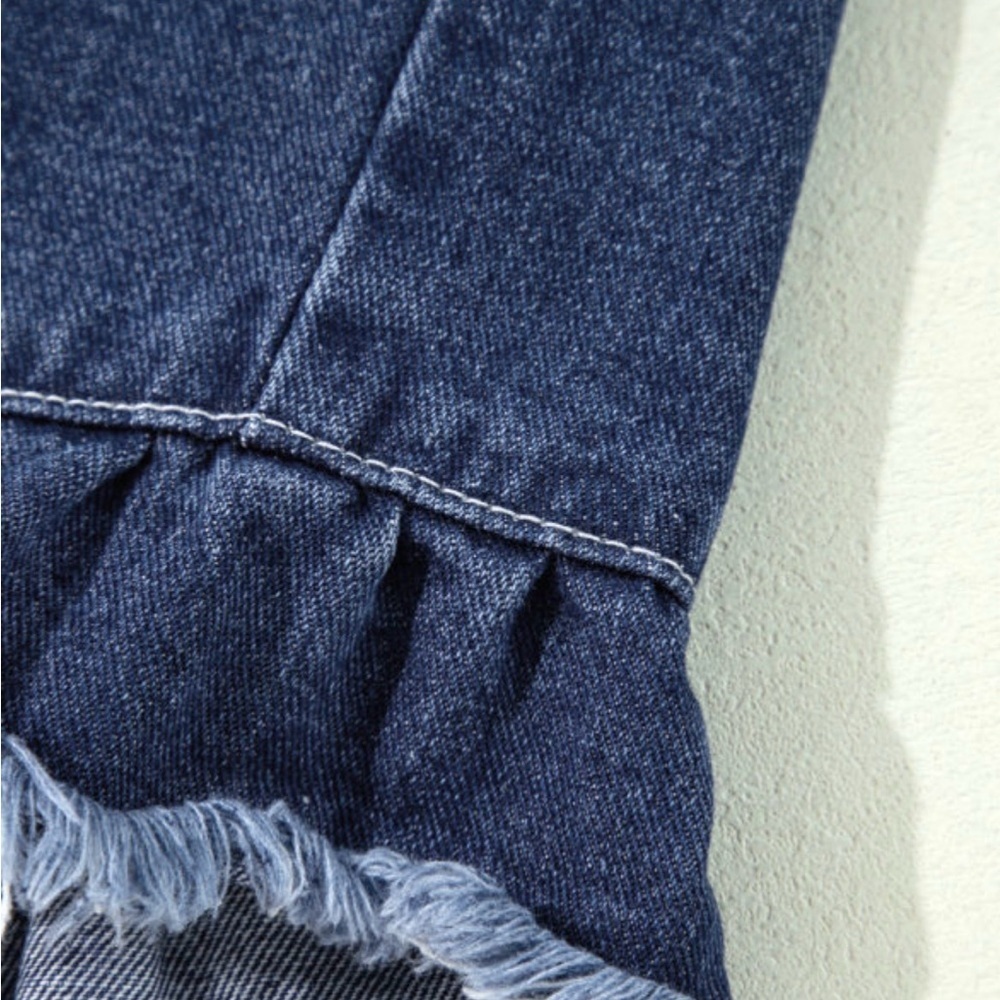 LAST ONE Ruffled Denim Jacket - Picture 8 of 14